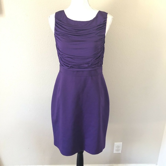 Tahari Dresses & Skirts - T TAHARI Purple Ruched Pencil Skirt Sheath Dress